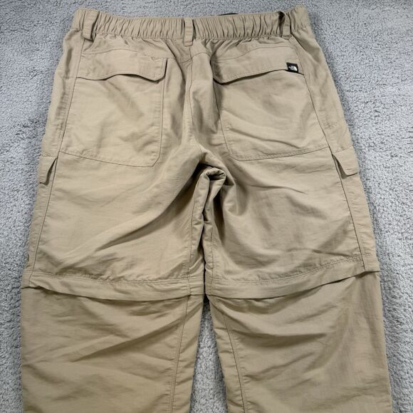 S North Face Pants Men Large Khaki Convertible Zip Off Nylon Hiking Outdoor Carg - Picture 10 of 13